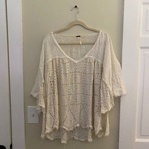 Free People 3/4 Sleeve Flowy Blouse | Size L